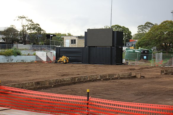 The outdoor screen at Grange Bowls Club will be used for live sports and movie nights. 