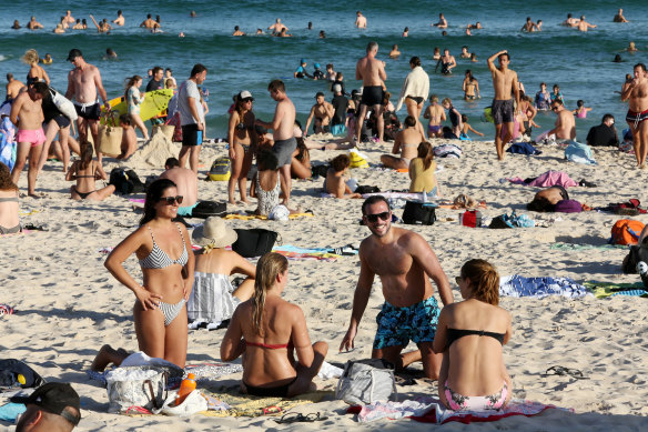 Thousands flocked to Bondi Beach on Friday, March 20.