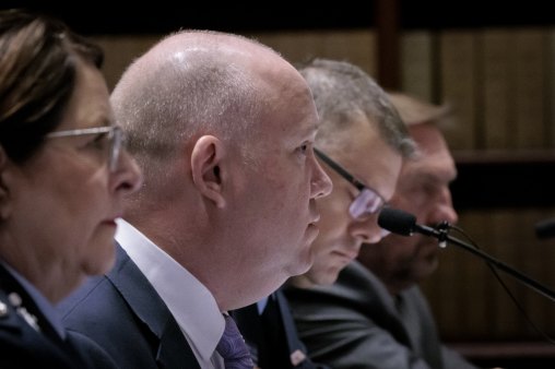 Resilience NSW Commissioner Shane Fitzsimmons at Wednesday’s flood inquiry.