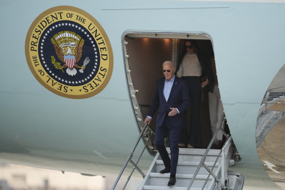 US President Joe Biden arrives in Lima, Peru, for the Asia-Pacific Economic Co-operation summit. 