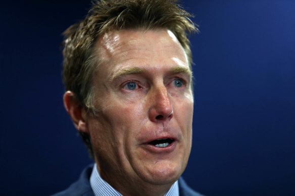 Attorney-General Christian Porter faces a press conference on the rape allegations in Perth on Wednesday.
