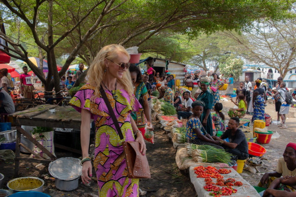 Melissa Bagala in the local market.