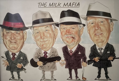 The Milk Mafia: Jim Forsyth, The Godfather; Bob Grey, Consigliere; 
George Davey, Winston Watts.