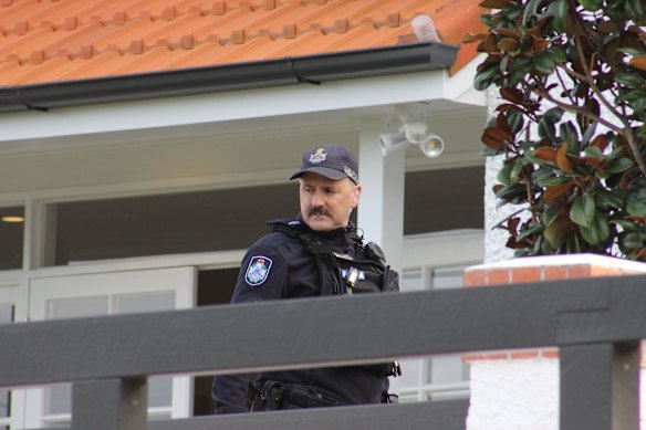 Police at the scene.