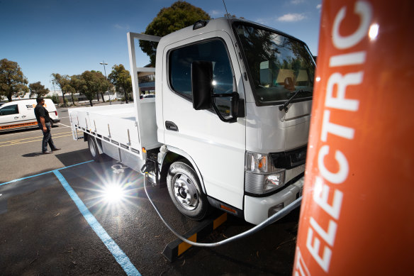 The Andrews government hopes to increase the use of electric trucks. 