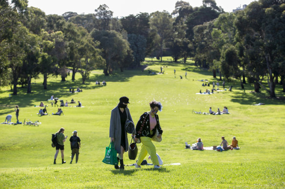 People out and about enjoying the Northcote Golf Course earlier this month.