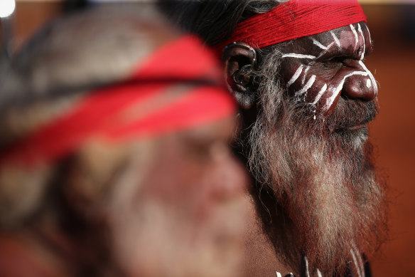 The closing ceremony of the First Nations National Convention in Uluru, which produced the Statement from the Heart.