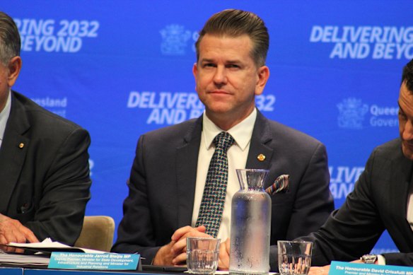 Deputy Premier Jarrod Bleijie at the release of the government’s Brisbane 2032 plan.