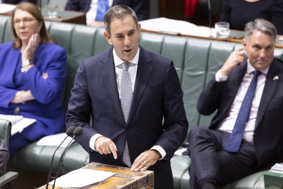 Treasurer Jim Chalmers in parliament on Thursday.