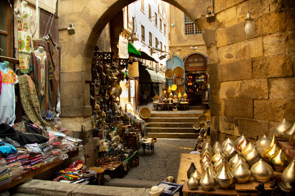 Khan Al-Khalili souk in the heart of Cairo, Egypt.