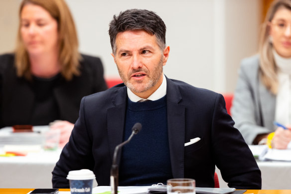 Minister for Customer Service, Digital and Fair Trading Victor Dominello during budget estimates.