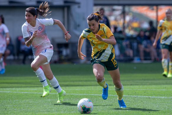 Hayley Raso says the chaos around the qualifiers hasn't dented the Matildas' hopes. 