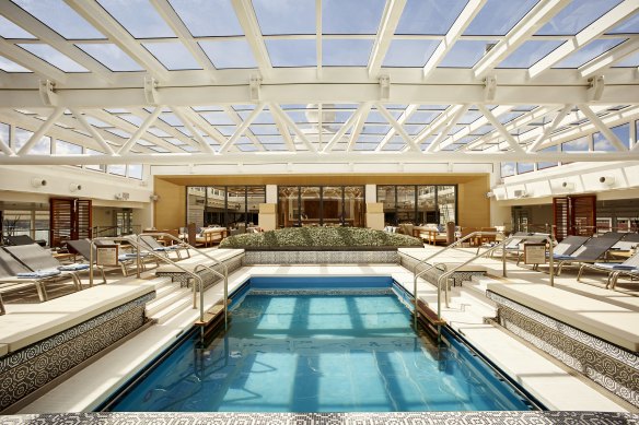 Viking’s heated pool with its retractable dome roof allowing for trans-seasonal dips.