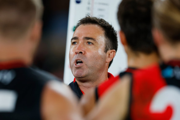 Essendon coach Brad Scott during the match.