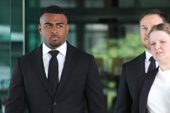 Ezra Mam leaves Brisbane Magistrates Court after a hearing earlier this month.