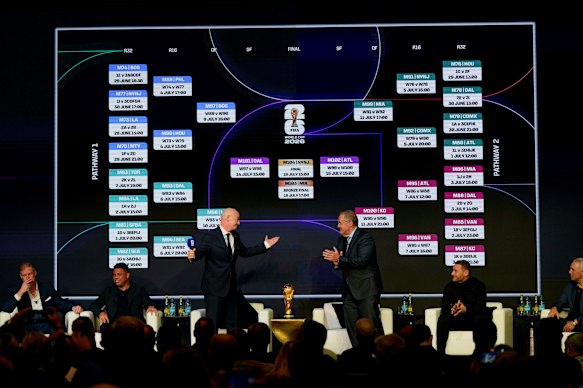The FIFA “match schedule reveal” for the 2026 tournament in Washington last week.
