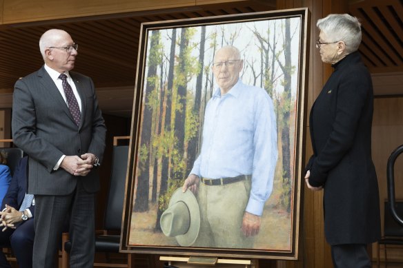 Governor-General David Hurley and artist Jude Rae.