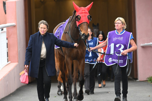 Oopy MacGillivray (left) with Melbourne Cup hope The Map