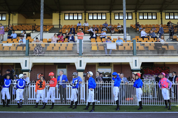 Jockeys ready for action at the Newcastle races