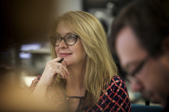 Former Herald editor Judith Whelan in an afternoon news conference in 2015. 