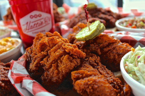 Nashville favourite Hattie B’s serves spicy fried chicken.