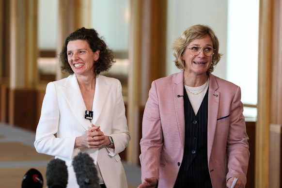 Wentworth MP Allegra Spender and Member for Warringah Zali Steggall.