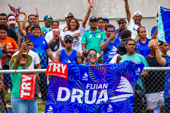 Drua fans in Churchill Park, Lautoka