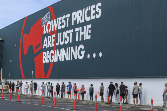 Bunnings was one retail outlet to benefit from the ban on international travel as customers spent their savings on home improvements. 