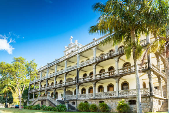 La Domus, the imposing residence of the Roman Catholic priesthood in Victoria, Mahe, Seychelles.