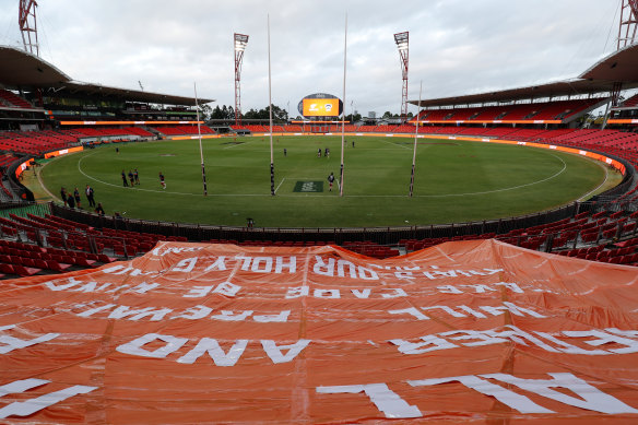 Giants Stadium was empty on Saturday as GWS beat Geelong by 32 points.