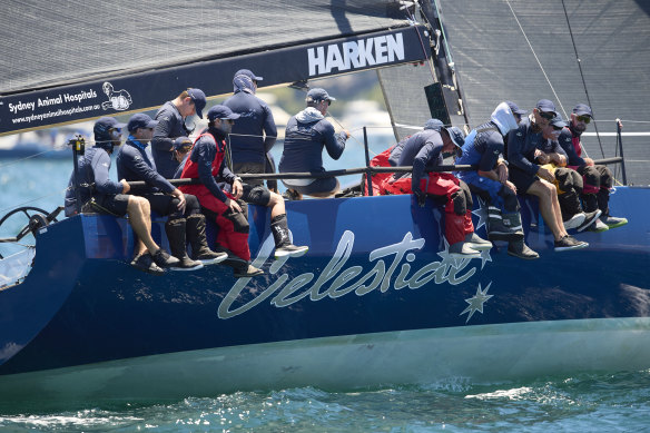 Celestial, pictured here at the start of the race, won the overall prize.