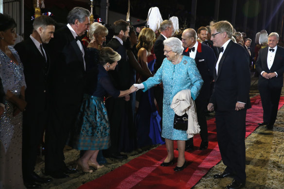 Imelda Staunton meets the Queen at her 90th birthday celebration at Windsor.
Pic Chris Jackson