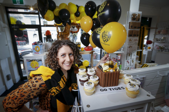 Lisa Loughman's party store Burnt Butter has turned itself into a one-stop Tigers shop in grand final week.