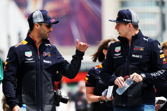 Daniel Ricciardo and Max Verstappen were teammates at Red Bull before Ricciardo's move to Renault last year.
