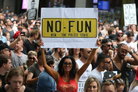 Keep Sydney Open Rally in the city three years ago was in response to the growing discontent with the State Government's lockout laws.