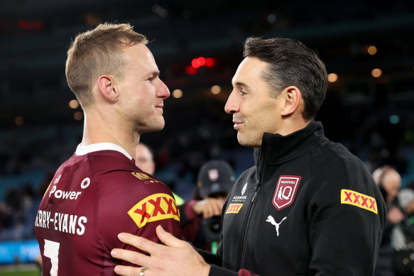 Maroons Coach Billy Slater and Captain Daly Cherry-Evans.