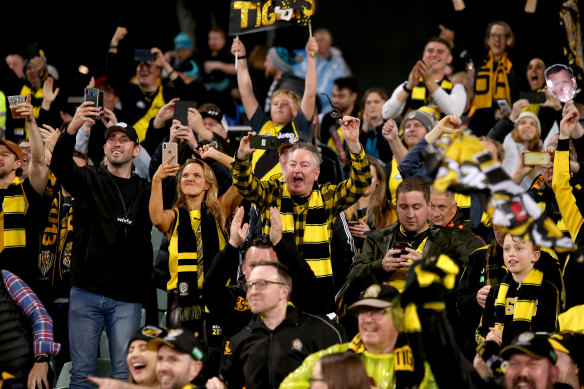 Tigers fans soak up the moment after Richmond marched into another grand final. 