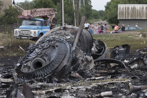 2014 yılında Ukrayna'da düşürülen MH17 uçağının enkazı.