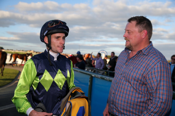 Jockey Jamie Mott, left, has previously spoken out about whip rules. 