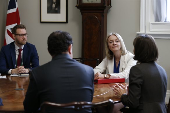 NSW Premier Gladys Berejiklian and Jobs Minister Stuart Ayres meet with UK Trade Secretary Liz Truss.
