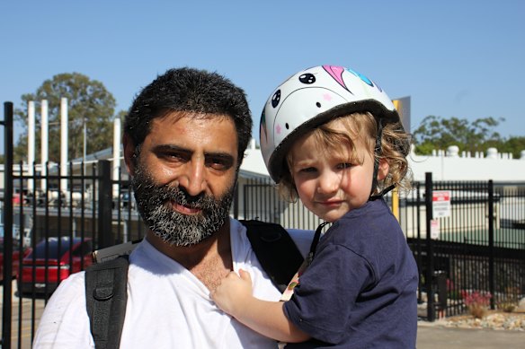 Kyson with daughter Kayleigh in Stafford. 