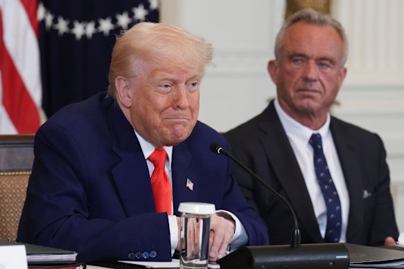 Trump and Robert F. Kennedy Jr at the White House in May. 