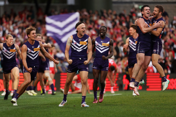Purple power: Fremantle ended Sydney’s winning streak.
