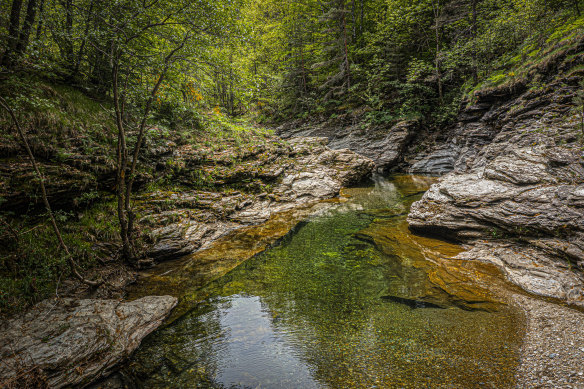 Malzac river on the Robert Louis Stevenson Trail, Cassagnas, France.