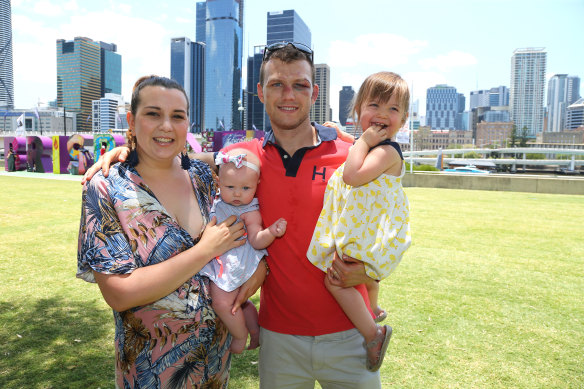 Horn and his family in Brisbane the day after his win.