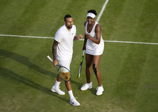 Dynamic duo: Nick Kyrgios and Venus Williams.