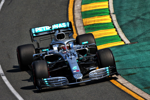 World champion Lewis Hamilton of Mercedes at last year's Australian Grand Prix.
