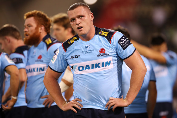 Waratahs prop Angus Bell is weighing up his future.