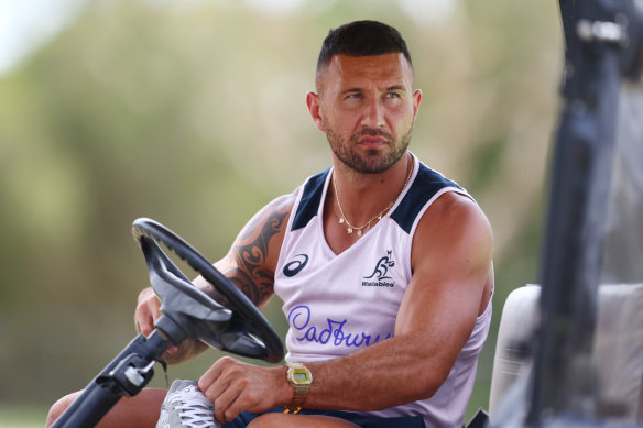 Quade Cooper during a Wallabies camp on the Gold Coast last week.
