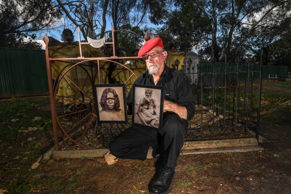 Ngurai Illum Wurrung elder Vincent Peters at the Murchison graves of his ancestors.